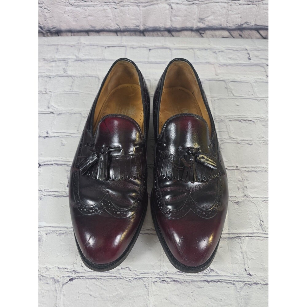 Johnston & Murphy Aristocraft burgundy Wing Tip Kiltie Tassel Shoes Men's 9